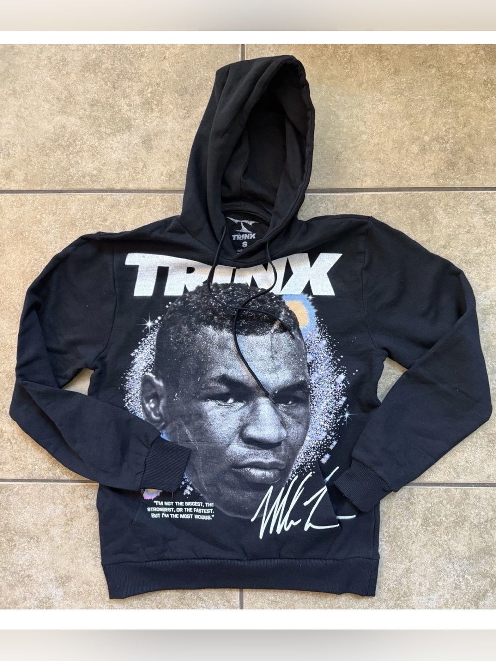 Trinx LA Mike Tyson Face Hoodie Size Small High Quality Black New FAST SHIPPING